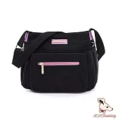 B.S.D.S冰山袋鼠 - BLACK魅惑 - 典雅拼接多層收納斜背包【U20061-KU】 芋紫黑