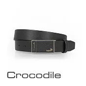 【Crocodile】鱷魚皮件 真皮皮件 32mm打洞休閒 真皮皮帶 0101-40041 38 黑色