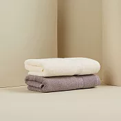 DAVID & MAISIE 純棉無撚紗絲柔洗臉毛巾兩件組 (靜謐紫+米色)