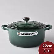 Le Creuset 典藏圓形鑄鐵鍋 22cm 3.3L 法國製 (電磁爐 IH爐可用) 綠光森林