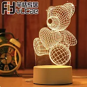Fit Vitae羋恬家居 USB充電 3D造型LED小夜燈/氣氛燈(愛心熊)