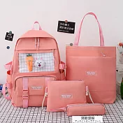 【DR.Story】日韓推薦大空間包包開學5件組 清新漾粉