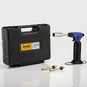 Iroda CT-610KB 專業瓦斯工具攜帶組+打火機填充專用瓦斯2瓶 藍/黑
