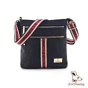 B.S.D.S冰山袋鼠 - 非常莓好 - 織帶拼接直式輕量斜背包【8008-KR】 紅磚黑
