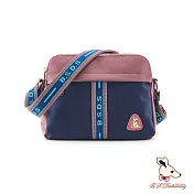 B.S.D.S冰山袋鼠 - 非常莓好 - 織帶拼接多層收納貝殼包【7005-BP】 甜粉藍