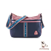 B.S.D.S冰山袋鼠 - 非常莓好 - 織帶拼接休閒輕量斜背包【7007-BP】 甜粉藍