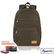 【OMNIA】買就送鑰匙包-輕旅行大容量收納款筆電後背包- 棕色