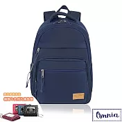 【OMNIA】買就送鑰匙包-輕旅行大容量收納款筆電後背包- 深藍