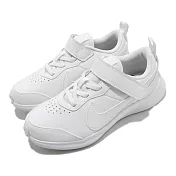 Nike 休閒鞋 Varsity Leather 童鞋 皮革 簡約 魔鬼氈 舒適 穿搭 中童 全白 CN9393101 17cm WHITE/WHITE-WHITE