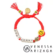 Venessa Arizaga DON’T WORRY BEE HAPPY 笑臉手鍊 螢光粉紅手鍊