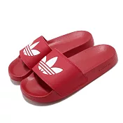 adidas 拖鞋 Adilette Lite 基本款 女鞋 愛迪達 三葉草 運動拖鞋 夏日必備 紅 白 FU8296 23.5cm RED/WHITE