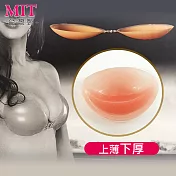 AMANDA艾曼達 MIT台灣製 NU BRA 隱形內衣3D立體美容矽膠(上薄下厚款) 下厚A罩