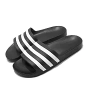 adidas 涼拖鞋 Adilette Aqua 休閒 男女鞋 F35543 22.5cm BLACK/WHITE