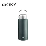 【WOKY 沃廚】提手輕芯鈦瓷易潔層保溫瓶500ML(4色可選) 夜幕綠