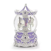 薰衣草傘蓋遊樂馬水球音樂盒