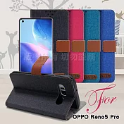 GENTEN for OPPO Reno5 Pro 自在文青風支架皮套 黑