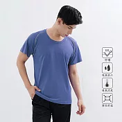 【遊遍天下】MIT中性款吸濕排汗抗UV機能圓領衫(GS2008) XL 藍紫
