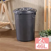 《真心良品》銀采儲水萬用收納桶46L-2入組