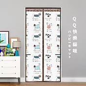【DR.Story】可愛卡通貓咪日系風格Q版房空調外流門簾 風水簾 冷氣門簾 QQ快樂貓咪