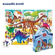 【美國Crocodile Creek】博物館造型盒學習拼圖48片-恐龍館