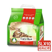 【Cat’s Best 凱優】紅標-經典凝結木屑砂-5Lx10包
