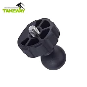 臺灣製TAKEWAY快拆1/4 螺牙球頭T-RC05(具1/4吋公螺牙;須與黑隼Z手機座LA3-PH05 LA1-PH05 T-PH05-LA後照鏡版的球頭基座一起使用)