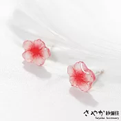 【Sayaka紗彌佳】925純銀粉彩光澤櫻花造型耳環 -單一規格