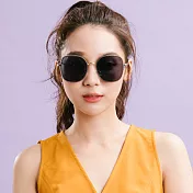 【ALEGANT】透視感果凍靜瑟黑金框設計墨鏡/UV400太陽眼鏡