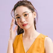 【ALEGANT】韓風私服穿搭輕量金飾黑橢圓細框光學記憶鏡腳UV400濾藍光眼鏡