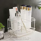 【Homely Zakka】日式簡約工藝鐵製水槽檯面瀝水置物架/海綿抹布收納架 白色
