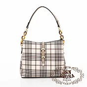 JSN - 法國傑遜迪歐優雅格紋鍊帶肩背包 格紋