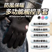 防風保暖多功能觸控手套(2雙組) 黑色M號*2