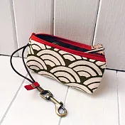 WaWu 拉鍊鑰匙包 客製接單生產 (海松色青海波)