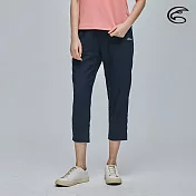 ADISI 女抗UV輕薄吸濕快乾透氣八分褲AP2111101 (S-2XL) (吸排快乾 輕薄透氣 防曬 休閒褲) XL 深藍