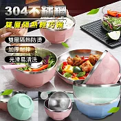 304不鏽鋼雙層隔熱輕巧碗(中款 2入組) 中*2