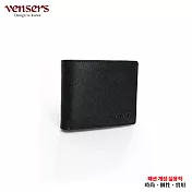 【vensers】小牛皮潮流個性皮夾(TA302901黑色短夾)