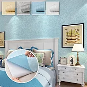 【E.dot】3D立體蠶絲防水壁紙 天藍