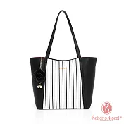 Roberto Mocali - 義大利諾貝兔經典黑白大容量肩背包 主圖款