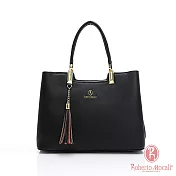 Roberto Mocali - 義大利諾貝兔典雅時尚系列流蘇2WAY包-共6色 黑色