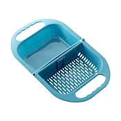 可開合折疊創意瀝水籃(1入) 藍色
