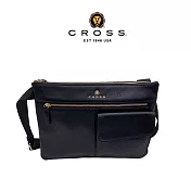 【CROSS】台灣總經銷 限量1折 頂級小牛皮斜背包-格瑞克系列全新專櫃展示品 (黑色)