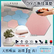 【生活良品】簡約DIY蜂窩拼貼多用途六角珪藻土吸水墊 甜心粉