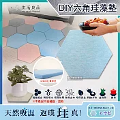 2袋任選超值組【生活良品】簡約DIY蜂窩拼貼多用途六角珪藻土吸水墊*2 天空藍*2