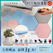 2袋任選超值組【生活良品】簡約DIY蜂窩拼貼多用途六角珪藻土吸水墊*2 粉*1+藍*1