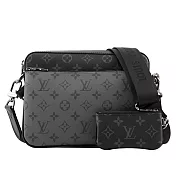 LV Monogram TRIO 三合一郵差包 M69443 (黑灰色)