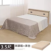 《Homelike》艾莉床台組-單人3.5尺(白橡色) 床頭箱 床台 床組 單人床 單人加大床