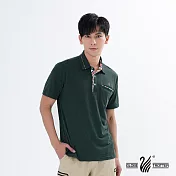 【遊遍天下】男款格紋抗UV機能POLO衫(GS1012) XL 綠色
