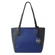 MICHAEL KORS 撞色牛皮托特包-藍黑