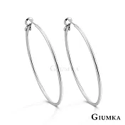 GIUMKA抗過敏鋼針 簡約C型 針式耳環 精鍍正白K 寬 0.18 CM 銀色 一對價格 MF020001-3 3.0CM
