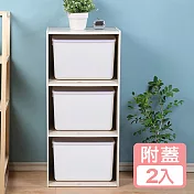 《真心良品》日系純白無雙附蓋7號手提收納盒-2入組